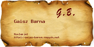Gaisz Barna névjegykártya