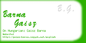 barna gaisz business card